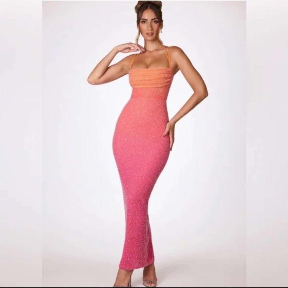 Oh Polly Ombre Pink and Orange Dress
